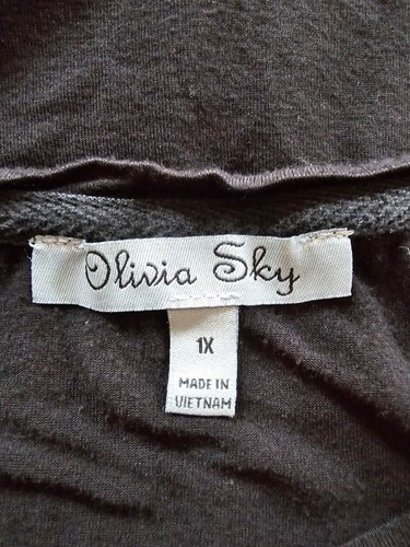 Olivia Sky Shirt Maglietta Donna Nera Maglia Alta Bassa Taglia 1X - Foto 5 di 6