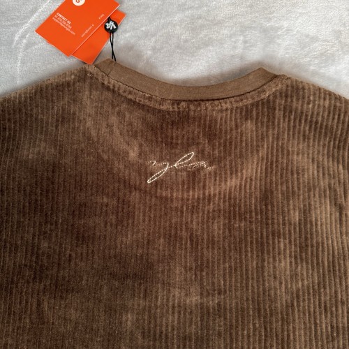 Young LA Velour Ribbed Pocket T-Shirt Herren S (passt L) Oversized braun NEU - Bild 7 von 10