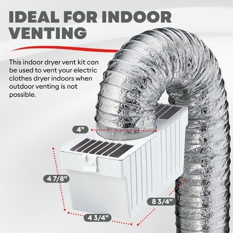 LTF Indoor Dryer Vent Lint Trap Kit – Energy-Efficient Venting Solution with ... - Foto 3 di 7