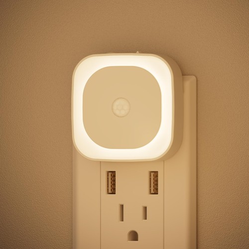 2 Pack Plug in Night Light with Motion Sensor & Dusk to Dawn Sensor, 3 Sensor... - Picture 1 of 9