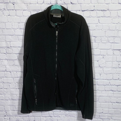 #ad REI Mens Thermal Fleece Full Zip Zip In Jacket Black Sz XL Layer Outdoor Waffle $27.00