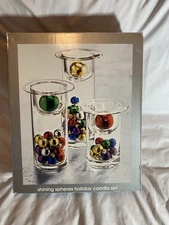 JCP Home Collection Shining Sphere Holiday Candle Set – Christmas Candle Décor