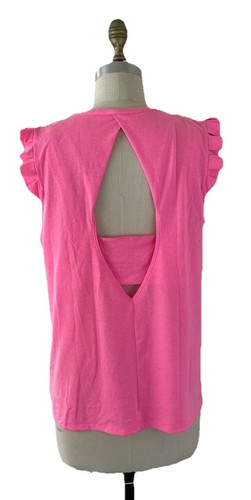 Lilly Pulitzer Women´s Braxton Tank Top Cotton Blend Pink Isle Sz L - Picture 3 of 7