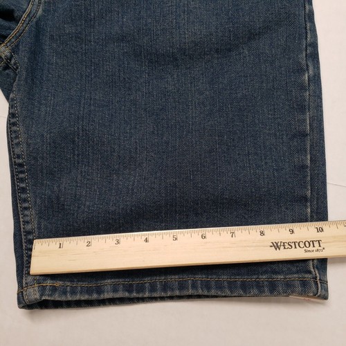 St Johns Bay Denim Shorts Men 34 Blue 10" Inseam Jorts Dark Wash Stone Casual - Picture 8 of 19
