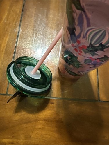 Starbucks Holiday 2024 Pink Sip Through Or Straw Lid 24 Oz Hot/Cold Cup Tumbler - Picture 12 of 13