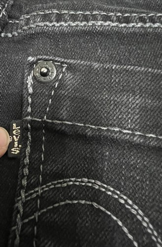 Levis 524 Too Superlow Jeans Damen Größe 3 Schwarz Stretch Skinny Low Rise 28x29 - Bild 6 von 17