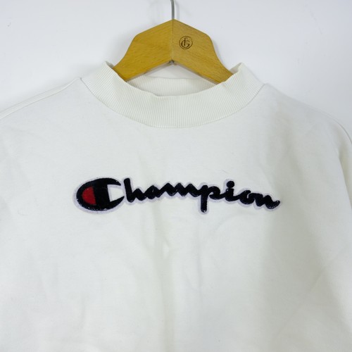 Champion Felpa Crop Donna Taglia L Cotone Comoda Sportiva Casual Moderna Logo - Foto 2 di 4