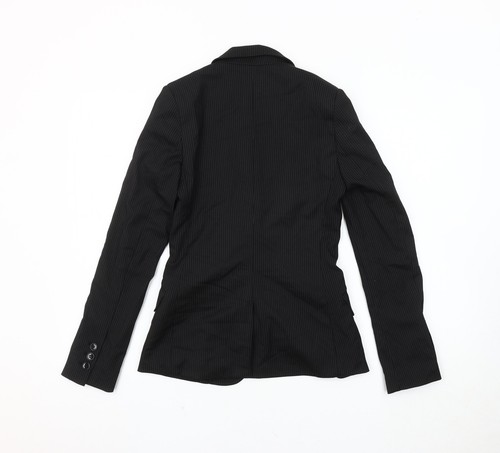 H&M Women's Black Pinstripe Blazer, Size 4 - Picture 2 of 12