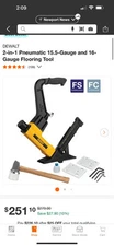 DEWALT 2-in-1 Pneumatic 15.5-Gauge and 16-Gauge Flooring Tool DWFP12569
