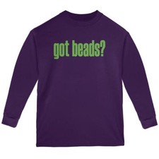 Mardi Gras Got Beads Youth Long Sleeve T Shirt