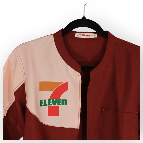 7-ELEVEN Uniforme Camisa Chaqueta S/M MANGAS CON CREMALLERA Cremallera Completa Parche-Bolsillos - Imagen 4 de 10