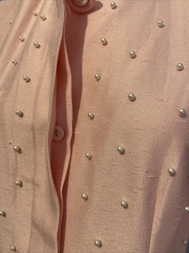 Vtg Leslie Fay Pretty Woman Style Dress Pink With Faux Pearl Detail EUC Sz 4P - Picture 9 of 11