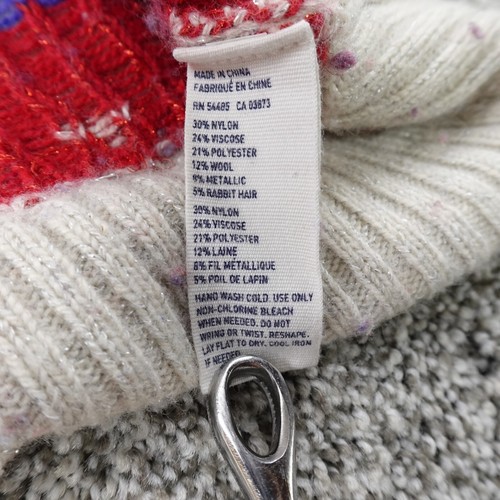 American Eagle Sweater Womens S Purple Nordic Fair Isle Angora Wool Sweatshirt - Picture 11 of 14