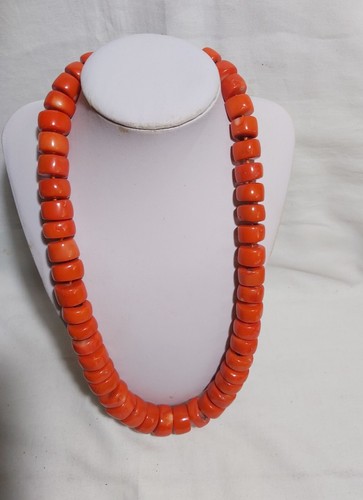Pro-owned Large Orange Coral 15-20mm beads Necklace L64cm W249g - Bild 1 von 5