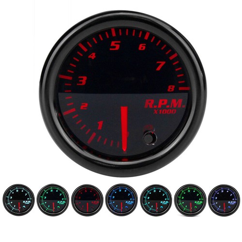 2 inch 52mm Electrical Tachometer Gauge for 0-8(x1000) RPM 7 Color LED Display - Picture 6 of 8