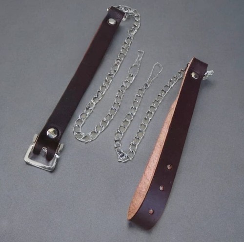 Handmade Sporran For Scottish kilt Real Leather Deer Brown With Free Chain Strap - Picture 4 of 4