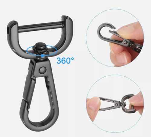 Swivel Clasps, 0.78" D Ring Detachable Snap Hook with Screwdriver Black - Picture 4 of 8