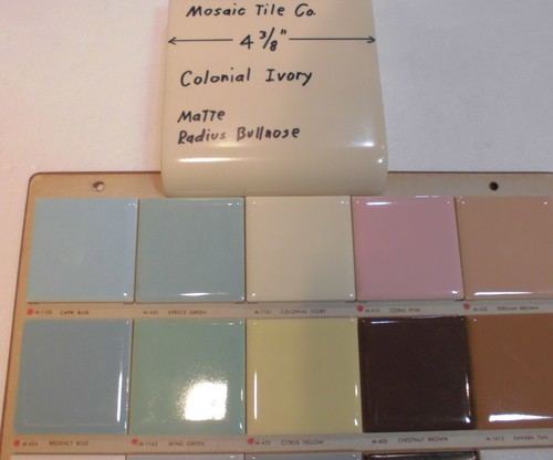 1 pc. Colonial Ivory: Radius Bullnose Matte Ceramic Tile 4-3/8" by Mosaic Co. - Picture 2 of 10