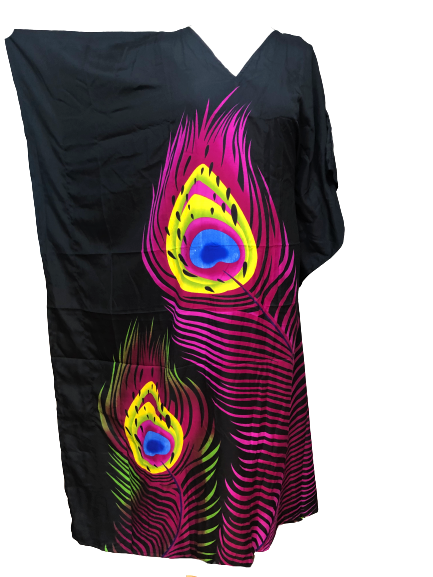 Bathing Suit Cover Up Plus Size Free Size Floral Kaftan Dress - Boho Beach Cover Up Fits 16-24, Long & Flowy Free Size Floral Maxi Dress - Foto 6