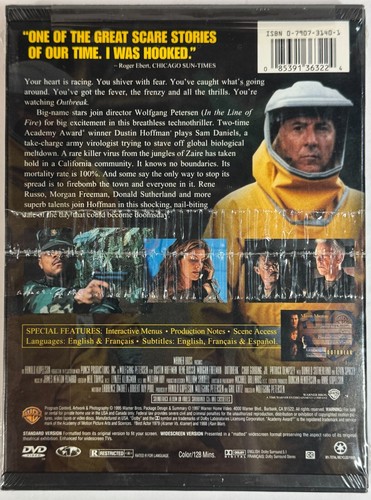 Outbreak DVD 1995 Morgan Freeman Dustin Hoffman Pandemic Thriller NEW Snapcase - Picture 2 of 4
