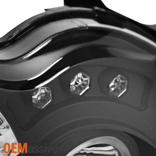 Fits 05-07 Jeep Grand Cherokee Black Bezel Dual Halo Projector LED Headlights - Picture 7 of 8
