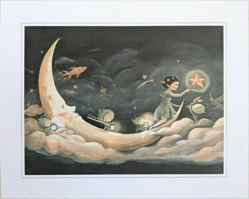 Dream World Emily Winfield Martin Sleeping Moon 8"x10" Art Illustration Print - Picture 1 of 4