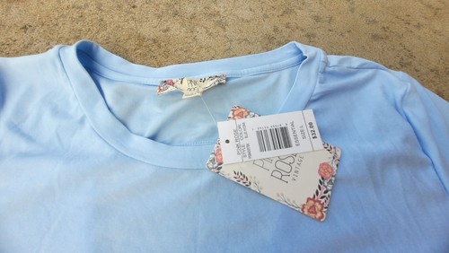 NWT Pink Rose Vintage Light Blue Short Sleeve Dress Size Large Knee Length - Picture 4 of 10