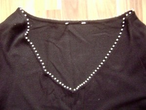 Knitted-Jumper-Black-Size-L-XL-UK-12-14-Us-10-12-Gr-40-42-with-Small-Beads