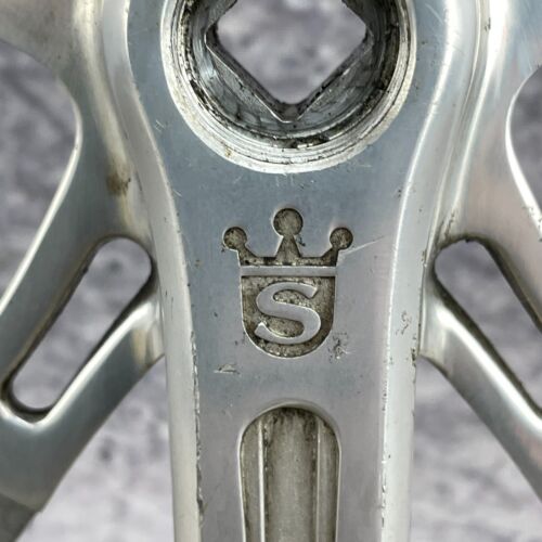 Sugino Super Mighty BMX Crank Set S Crown 144 BCD Vintage Old School BMX Maxy - Picture 4 of 15