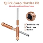 Quick-Swap Nozzles Kit 0.2-1.0mm For Ender-3 V3 K1C K1 Max 3D Printer Nozzle AUS