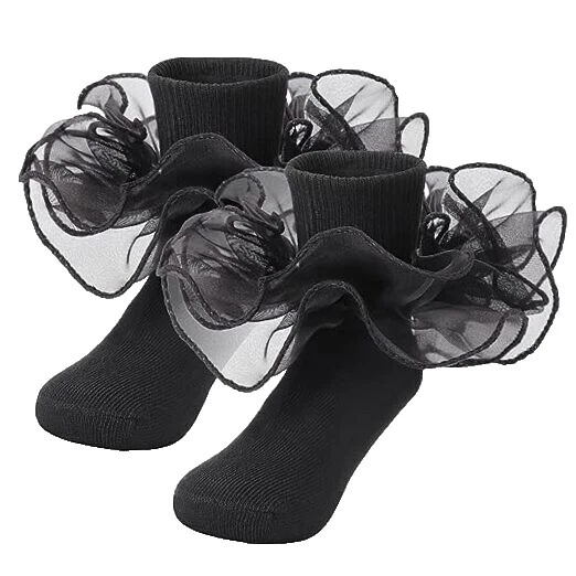 Calcetines y Medias de Encaje Negro para Niñas