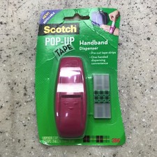 Scotch Pop Up Tape Handband Dispenser Pink / Mauve with 75 Strips - Refillable!