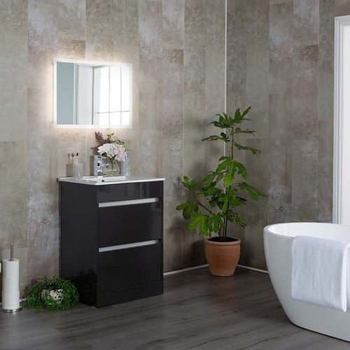 Grey Bathroom Shower Wet Wall Panels PVC Cladding Kitchen 4 Pack Wood Stone Tile - Picture 23 of 80