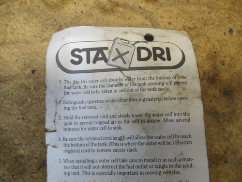 STA-DRI MODEL- 100T WATER CELL FUEL DRYER WATER REMOVER 11-2218 2A33G5 NOS - Imagen 7 de 7