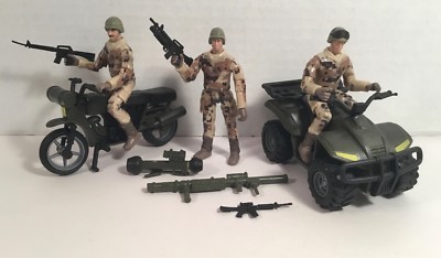 World Peacekeepers loose Desert figure and vehicle lot ATV Motorcycle PTE Elite