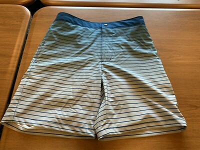 LANDS END Men's S (28-30) Blue Sunset Gradient Stripe Swim Shorts New (MSRP $70)