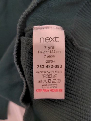 Next Girls School Cardigan, Bottle Green, Age 7 Years - Picture 3 of 3