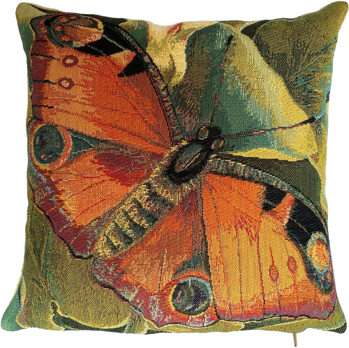 NEU 13" 33CM BELGISCHER GOBELIN KISSENBEZUG, GEDEON SCHMETTERLING DESIGN, 01572 - Bild 1 von 8