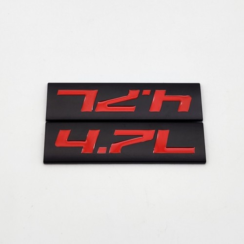 2x Black&Red Metal 4.7L Logo Emblem 4.7 Bagde Fender Sticker Sport Turbo Decal - Bild 7 von 8