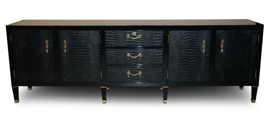 RALPH LAUREN £27,895 BROOK STREET CHEST OF DRAWERS SIDEBOARD ALLIGATOR LEATHER - Image 2 of 4