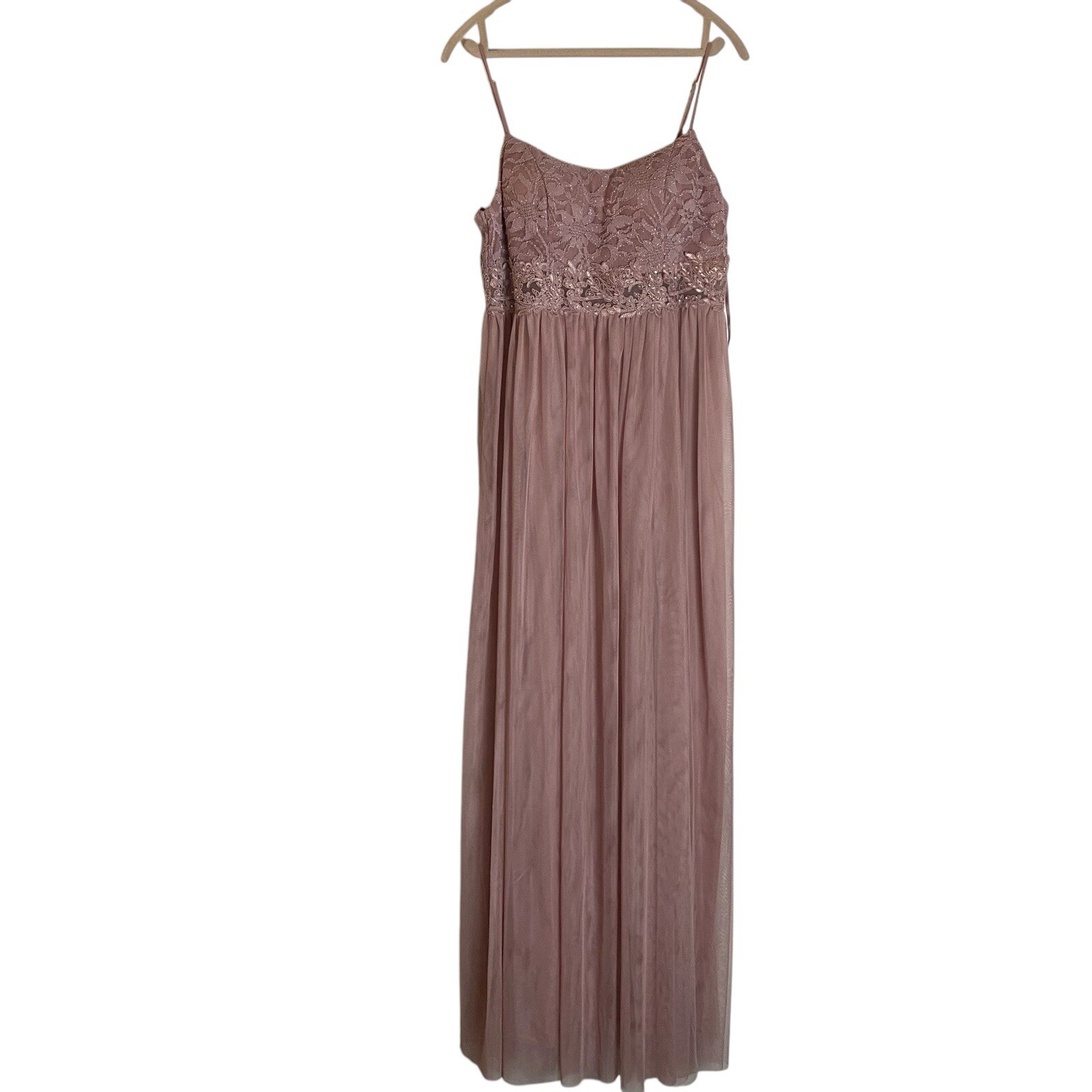 City Triangles Size 13 Mauve Rose Pink Chiffon Long Party Dress Gown Prom Formal