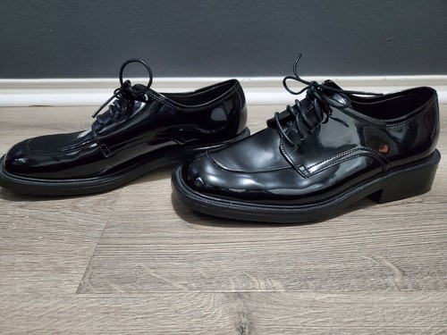 Neu ohne Etikett After Six Herren Größe 9,5 schwarz Lackleder Glanz Schuhe elegante Schuhe-schön - Bild 5 von 13