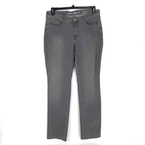 Pantalones de mezclilla Eddie Bauer curvilíneos de pierna recta para mujer talla 12 gris elástico informales - Imagen 1 de 11