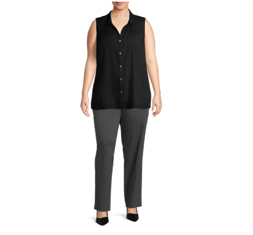 Women's Plus Size Straight Leg Millennium Pant - Terra & Sky, Gray, 1X (16W-18W) - Picture 4 of 8
