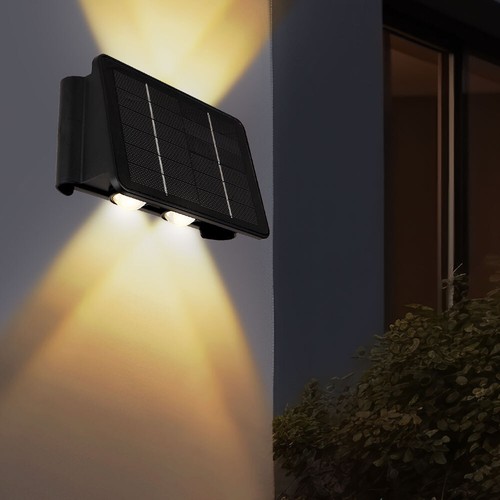 Solarleuchte Außenlampe Wandleuchte LED Up Down Strahler Fassadenleuchte schwarz - Bild 8 von 12