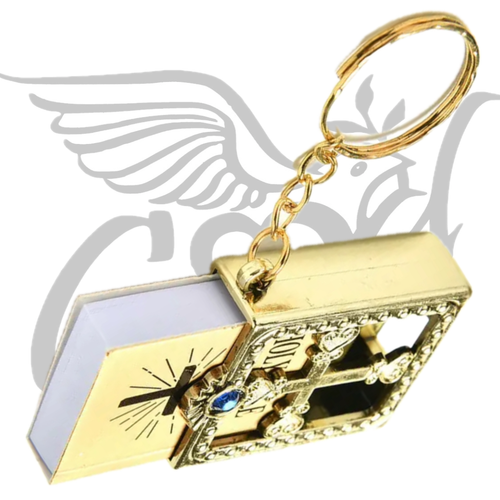 Holy Keychain mini Bible/Child of God key ring Jesus picture God messages - Picture 4 of 14