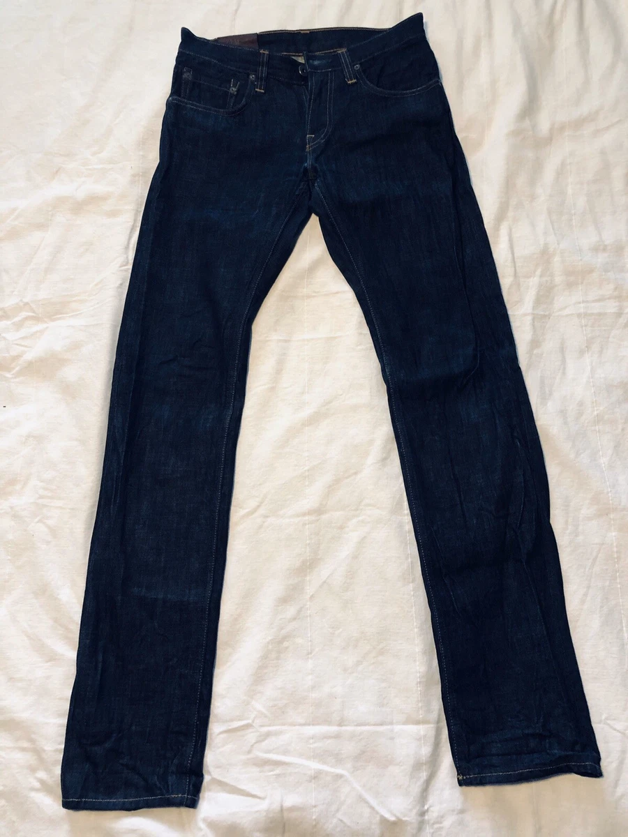 J BRAND RAW SELVEDGE Sz 30/34 Blue Dark Wash KANE Slim Straight Fit Jeans  Denim