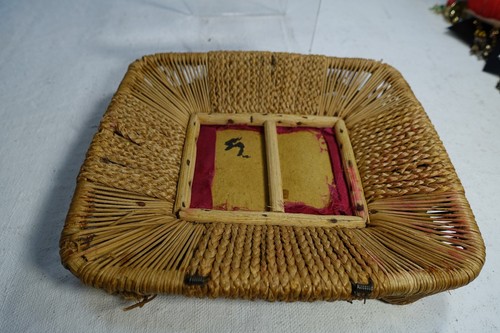 xbb213 TOP DE CESTA ANTIGUA con CUENTAS ÉTNICAS, solo superior - Imagen 6 de 9