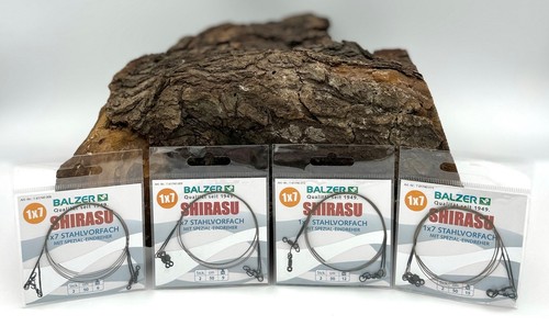 Balzer Shirasu 1x7 Niroflex Stahlvorfach mit Spezial Eindreher 6kg 9kg 12kg 15kg - Picture 1 of 5