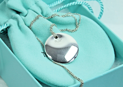 Tiffany Silver Elsa Peretti 24mm Circle Disc Pendant 16
